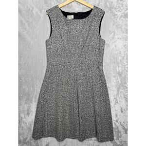 Talbots Dress Womens 14 Gray Herringbone Tweed Sleeveless Fit & Flare Work Wool